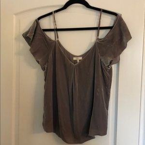 Joie velvet off shoulder blouse